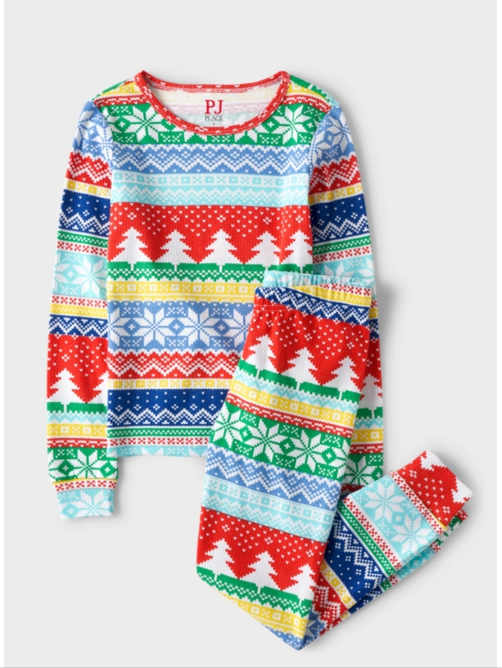 Place Red Multi Holiday Fair Isle Pajama Set XXL Unisex